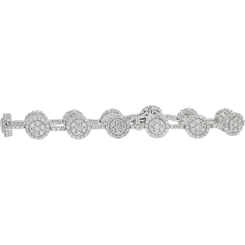 14K White Gold 5.00 Carat Diamond Tennis Bracelet with Milgrain Design