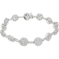 14K White Gold 5.00 Carat Diamond Tennis Bracelet with Milgrain Design
