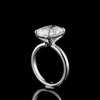 14K White Gold 5.10 Carat Solitaire Ring with Cushion Brilliant Cut Lab Grown Diamond, D VVS2 Clarity, IGI Certified - Covaloro Fine Jewelry