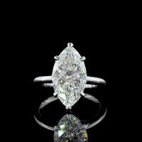 14K White Gold 5.11 Carat Marquise Cut Lab Diamond Solitaire Ring - IGI Certified E-F VVS2 - Covaloro Fine Jewelry