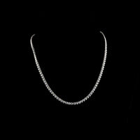 14K White Gold 5.35 Carat Lab Diamond Tennis Necklace with Bezel Set Round Brilliant Cut Stones, E-F Color VS1 Clarity - Covaloro Fine Jewelry