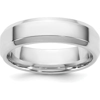 14K White Gold 5.5mm Bevel Edge Comfort Fit Wedding Band - Polished Finish by 0