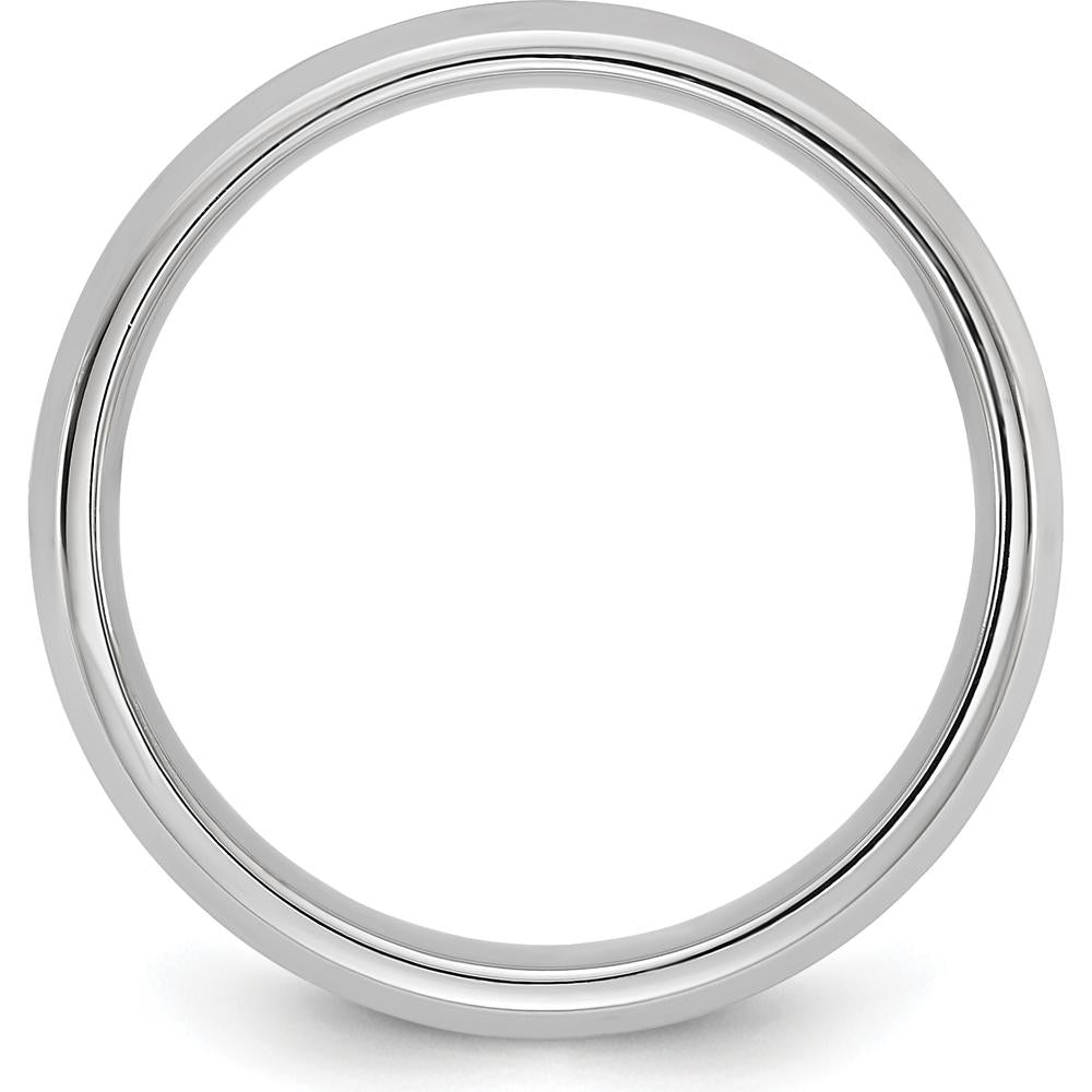 14K White Gold 5.5mm Bevel Edge Comfort Fit Wedding Band - Polished Finish by 0
