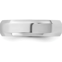 14K White Gold 5.5mm Bevel Edge Comfort Fit Wedding Band - Polished Finish by 0