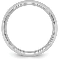 14K White Gold 5.5mm Comfort Fit Domed Wedding Band - Polished and Rhodium Plated by 0