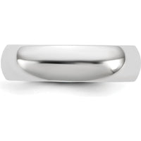 14K White Gold 5.5mm Comfort Fit Domed Wedding Band - Polished and Rhodium Plated by 0