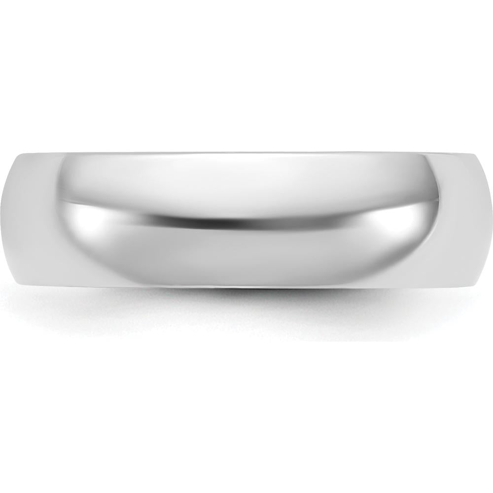 14K White Gold 5.5mm Comfort Fit Domed Wedding Band - Polished Finish by 0