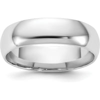 14K White Gold 5.5mm Comfort Fit Domed Wedding Band - Polished Finish by 0