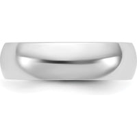 14K White Gold 5.5mm Comfort Fit Domed Wedding Band with Polished Finish - Unisex Engravable Ring by 0