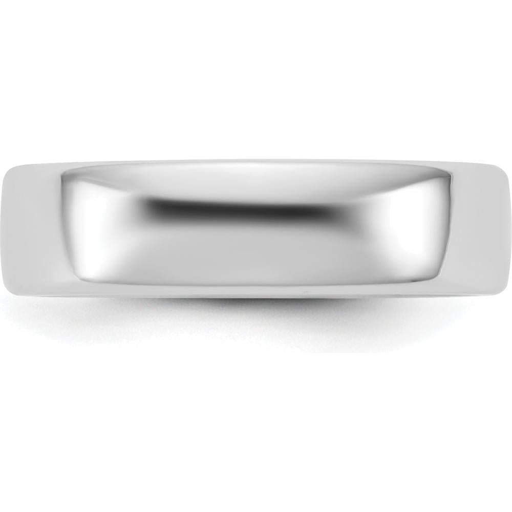 14K White Gold 5.5mm Domed Comfort Fit Wedding Band by 0