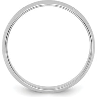 14K White Gold 5.5mm Domed Half Round Wedding Band - Polished Finish by Luciano & Cie