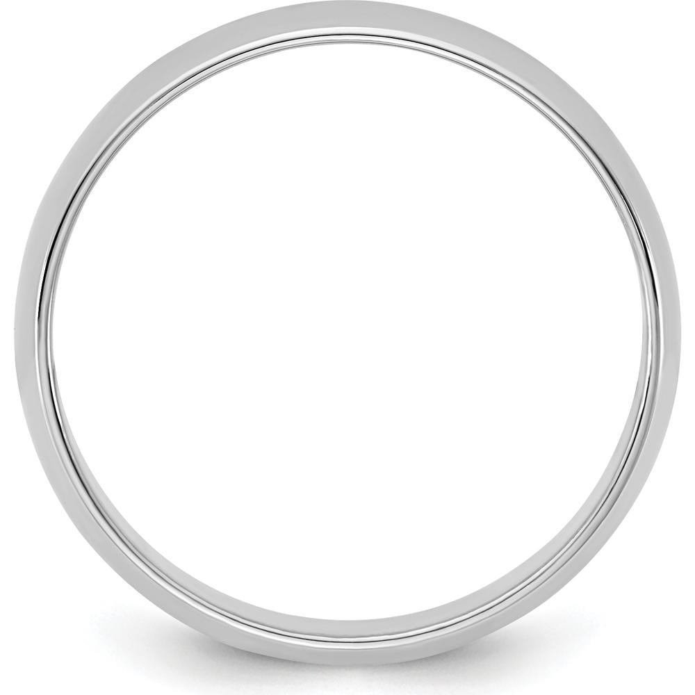 14K White Gold 5.5mm Domed Half Round Wedding Band - Polished Finish by Luciano & Cie