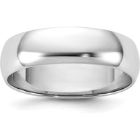 14K White Gold 5.5mm Domed Polished Wedding Band - Engravable, Solid Gold by Luciano & Cie