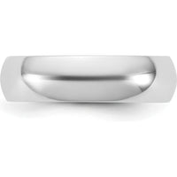 14K White Gold 5.5mm Domed Polished Wedding Band - Engravable, Solid Gold by Luciano & Cie