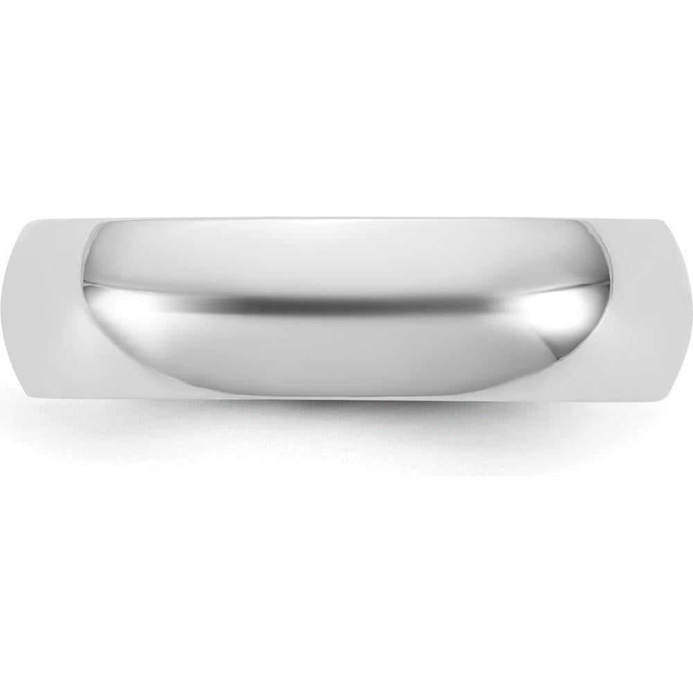 14K White Gold 5.5mm Domed Polished Wedding Band - Engravable, Solid Gold by Luciano & Cie