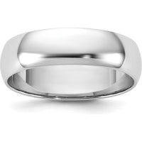 14K White Gold 5.5mm Domed Wedding Band - Polished Finish by Luciano & Cie