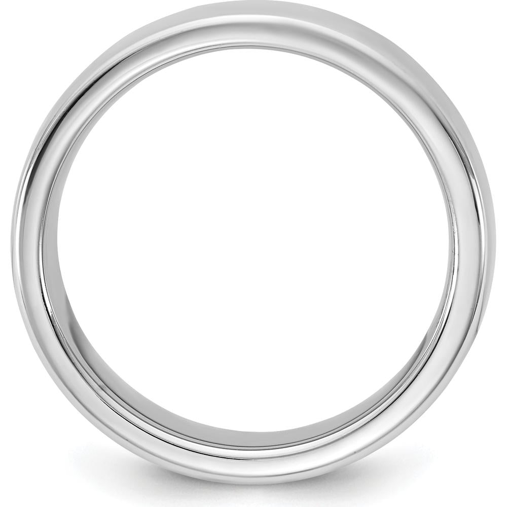 14K White Gold 5.5mm European Comfort Fit Domed Wedding Band by 0