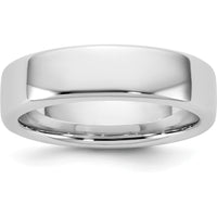14K White Gold 5.5mm European Comfort Fit Wedding Band - Engravable, Polished Finish by 0