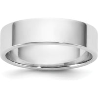 14K White Gold 5.5mm Flat Band - Polished Finish, Engravable by Luciano & Cie