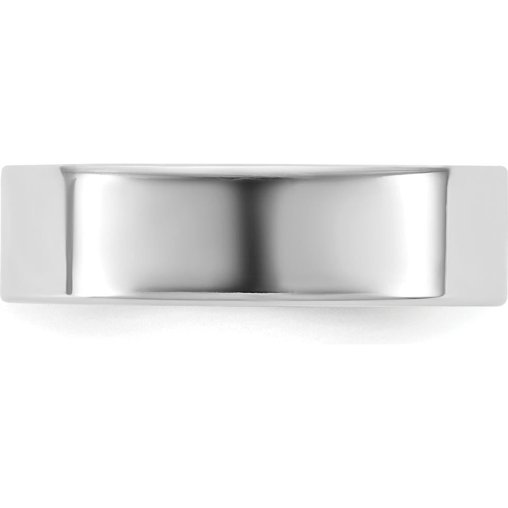 14K White Gold 5.5mm Flat Band - Polished Finish, Engravable by Luciano & Cie