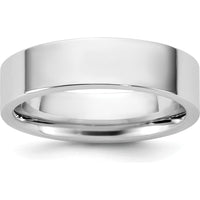 14K White Gold 5.5mm Flat Comfort Fit Band - Size 10 by Luciano & Cie