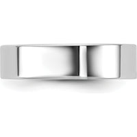 14K White Gold 5.5mm Flat Comfort Fit Wedding Band - Polished Finish by Luciano & Cie