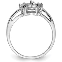 14K White Gold 5.5mm Pearl and 1.6mm Diamond Ring Mounting with Polished Band by Oro Pregiato