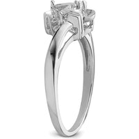 14K White Gold 5.5mm Pearl and 1.6mm Diamond Ring Mounting with Polished Band by Oro Pregiato
