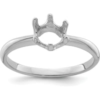 14K White Gold 5.5mm Round Pearl Crown Ring Mounting with Polished Rhodium Finish by Monteluci Fine Jewelry