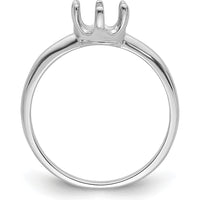 14K White Gold 5.5mm Round Pearl Crown Ring Mounting with Polished Rhodium Finish by Monteluci Fine Jewelry