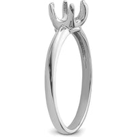 14K White Gold 5.5mm Round Pearl Crown Ring Mounting with Polished Rhodium Finish by Monteluci Fine Jewelry