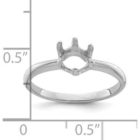 14K White Gold 5.5mm Round Pearl Crown Ring Mounting with Polished Rhodium Finish by Monteluci Fine Jewelry