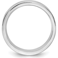 14K White Gold 5.5mm Standard Flat Comfort Fit Wedding Band - Polished Finish by Luciano & Cie
