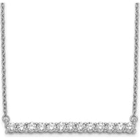 14K White Gold 5/8 Carat Diamond Bar Necklace - 18" with 13 Round Diamonds by Monteluci Fine Jewelry