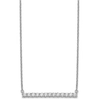 14K White Gold 5/8 Carat Diamond Bar Necklace - 18" with 13 Round Diamonds by Monteluci Fine Jewelry