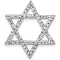 14K White Gold 5/8 Carat Diamond Star of David Chain Slide Pendant by Monteluci Fine Jewelry