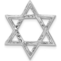 14K White Gold 5/8 Carat Diamond Star of David Chain Slide Pendant by Monteluci Fine Jewelry