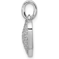 14K White Gold 5/8 Carat Pave Diamond Heart Pendant - 0.072 Carat Total Diamond Weight by Monteluci Fine Jewelry