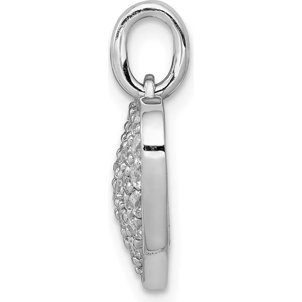 14K White Gold 5/8 Carat Pave Diamond Heart Pendant - 0.072 Carat Total Diamond Weight by Monteluci Fine Jewelry