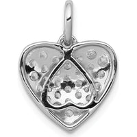 14K White Gold 5/8 Carat Pave Diamond Heart Pendant - 0.072 Carat Total Diamond Weight by Monteluci Fine Jewelry