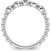 14K White Gold 5 Birthstone Mother's Ring Mounting - Customizable with Birthstones by Oro Pregiato