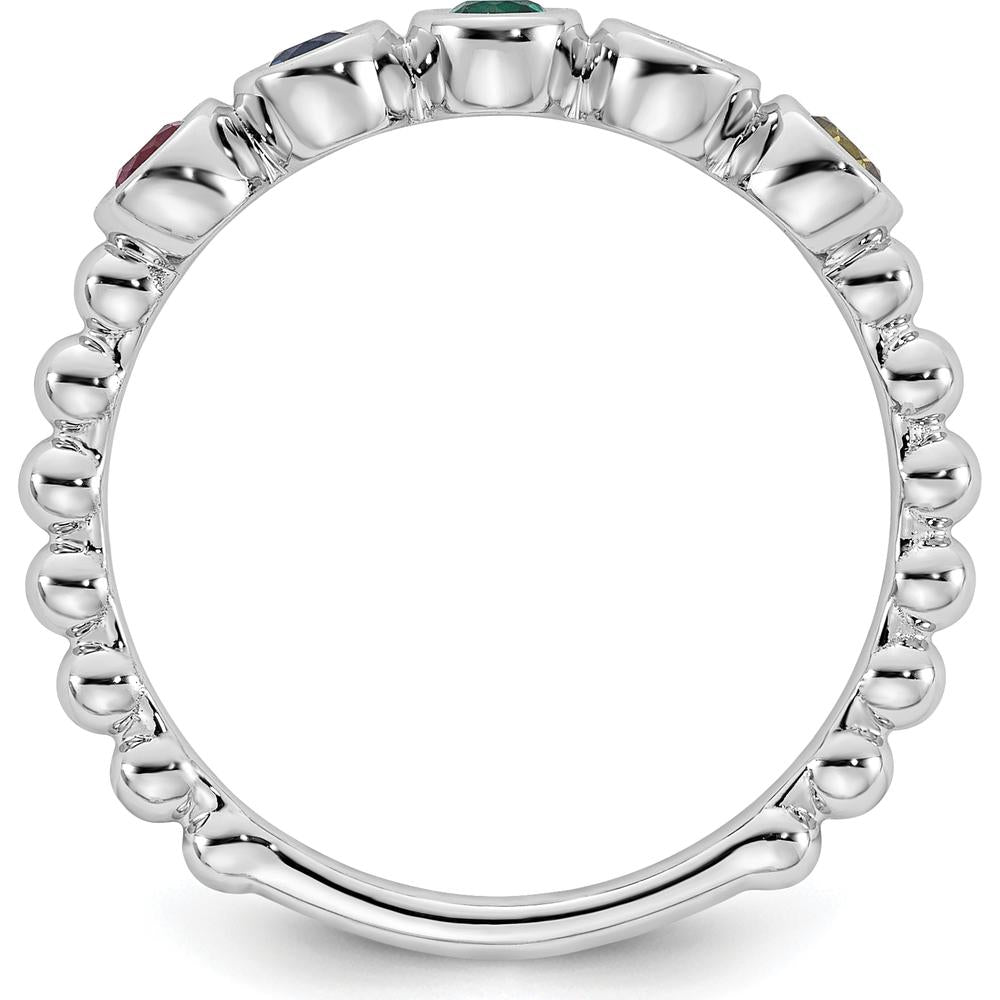 14K White Gold 5 Birthstone Mother's Ring Mounting - Customizable with Birthstones by Oro Pregiato