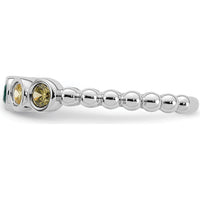 14K White Gold 5 Birthstone Mother's Ring Mounting - Customizable with Birthstones by Oro Pregiato