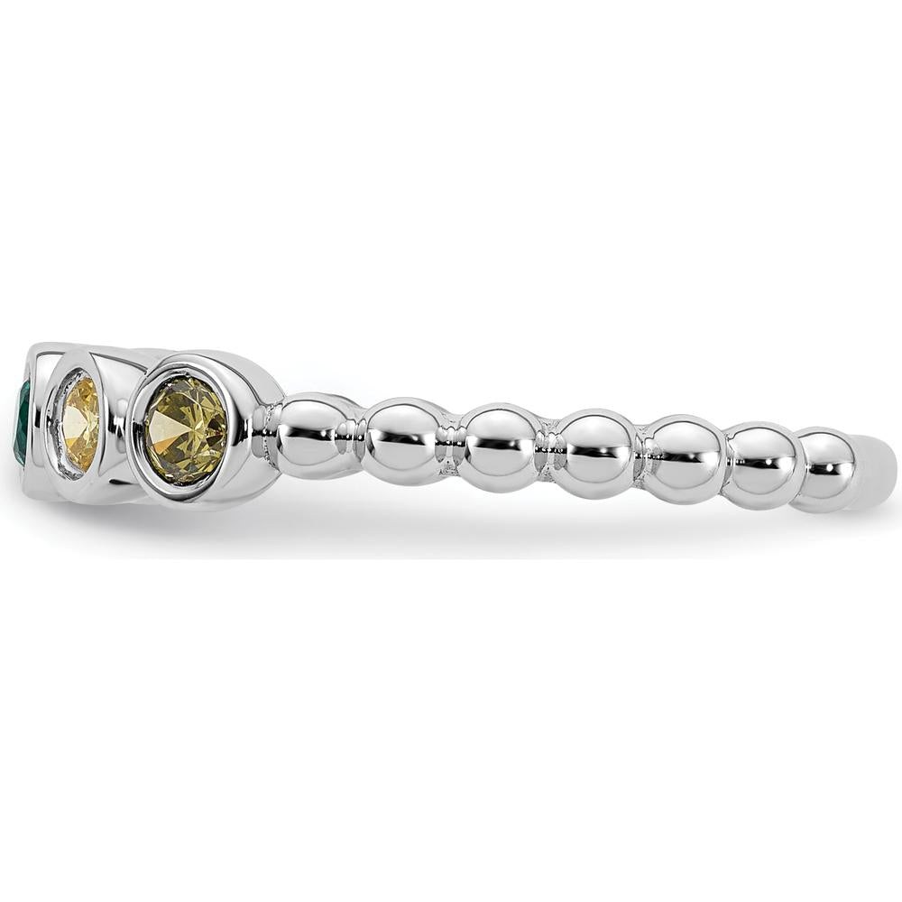 14K White Gold 5 Birthstone Mother's Ring Mounting - Customizable with Birthstones by Oro Pregiato