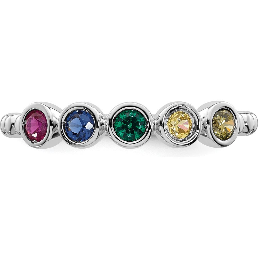 14K White Gold 5 Birthstone Mother's Ring Mounting - Customizable with Birthstones by Oro Pregiato