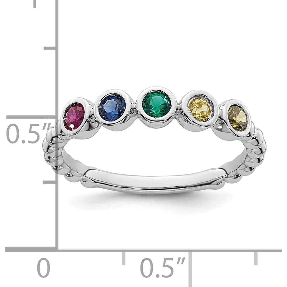 14K White Gold 5 Birthstone Mother's Ring Mounting - Customizable with Birthstones by Oro Pregiato