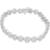 14K White Gold 5 Carat Diamond Tennis Bracelet with Prong Set Round Diamonds - 5.00 Carat Total Diamond Weight
