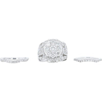 14K White Gold 5 Carat Halo Diamond Bridal Set