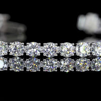 14K White Gold 5 Carat Round Brilliant Tennis Bracelet with Prong Set Lab Diamonds - 53 Stones, E-F Color, VS Clarity - Covaloro Fine Jewelry