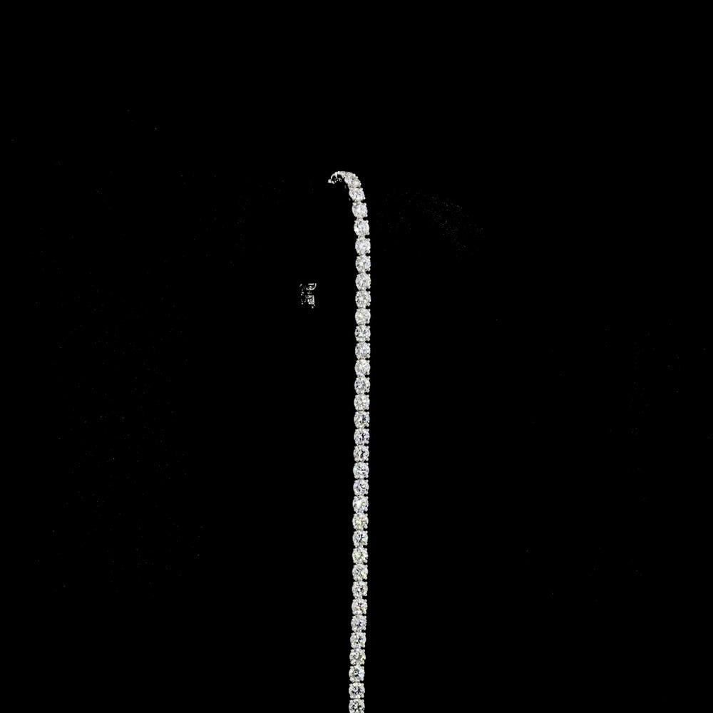 14K White Gold 5 Carat Round Brilliant Tennis Bracelet with Prong Set Lab Diamonds - 53 Stones, E-F Color, VS Clarity - Covaloro Fine Jewelry